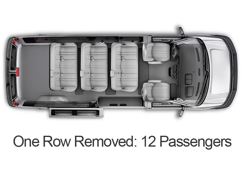 Chevrolet Express Top-Down View With One Row Removed