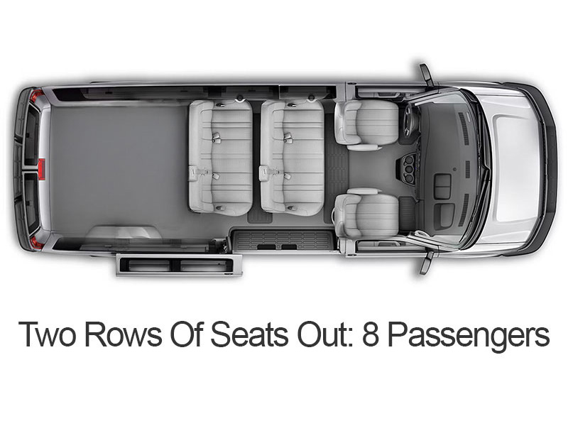 Chevrolet Express Top-Down View With Two Rows Removed 