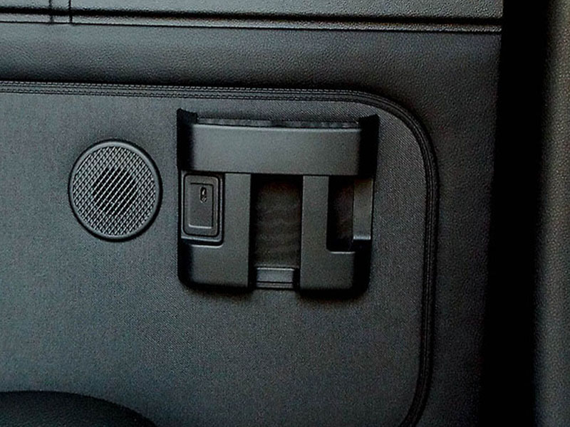 USB Port and cupholders on every row