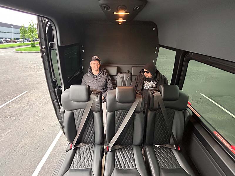 We recommend two people in the rear row for long drives